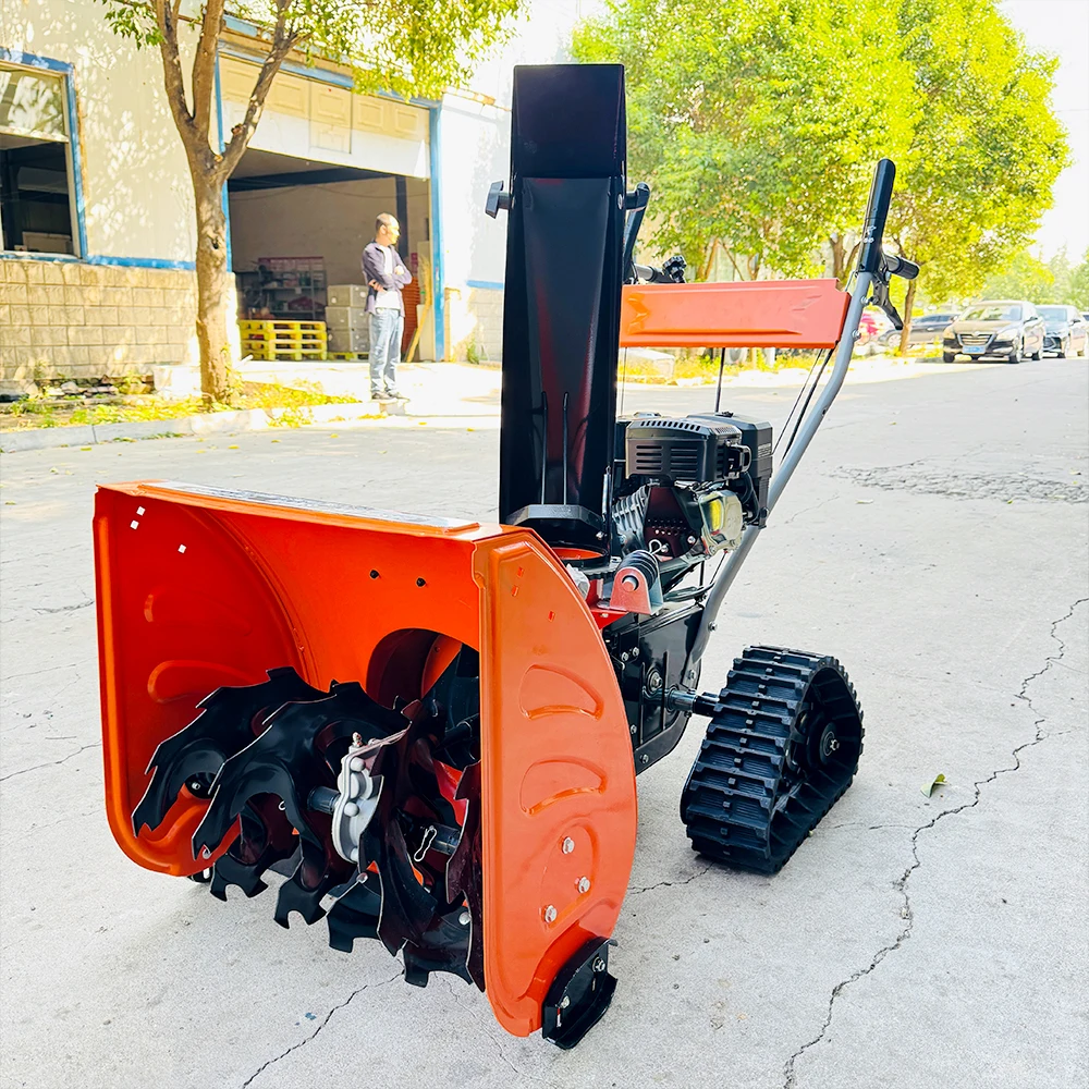 Hand Push Small Automatic Self-Propelled Multifunction Cordless Tracked Removal Snow Thrower Equipment