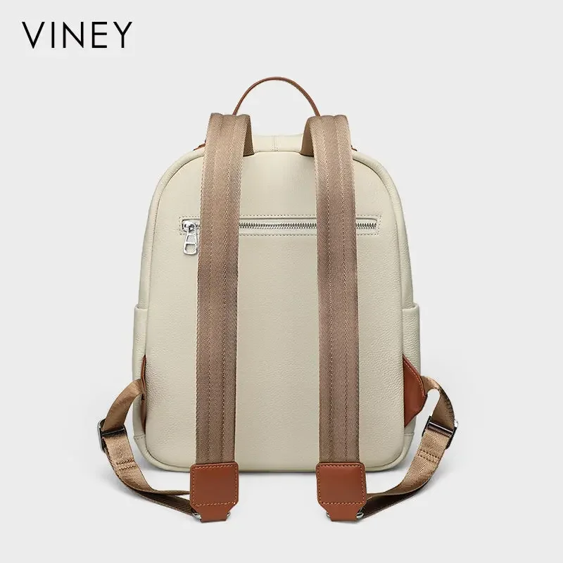 2027 New Fashion Genuine Leather Women Backpacks Luxury Brand Female Real Natural Leather Ladies Girl Student Casual Backpack