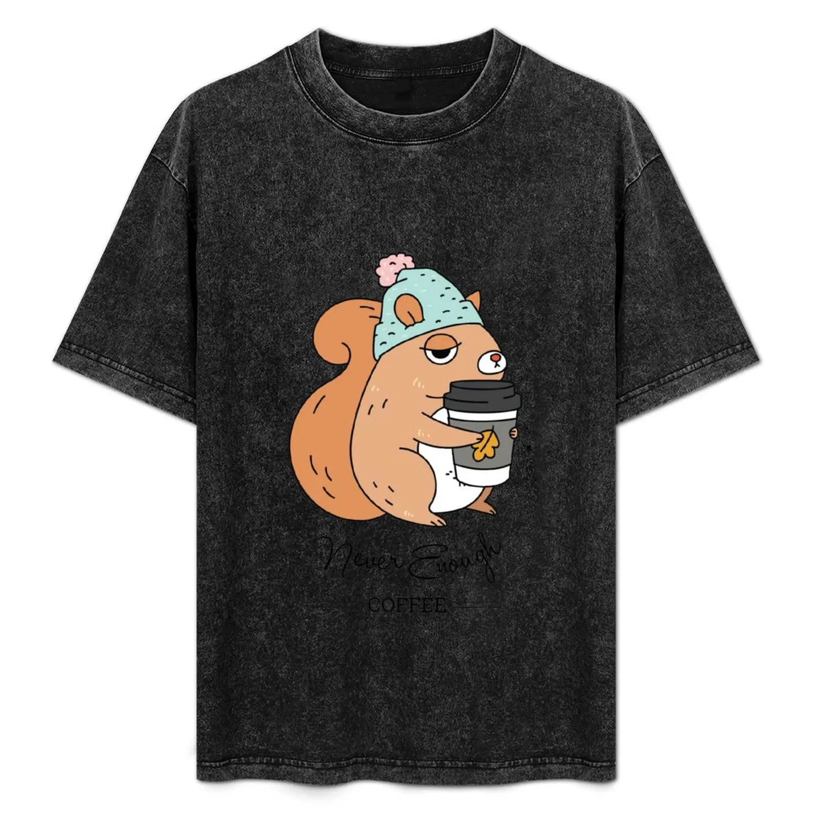 

Футболка с принтом «Белка, никогда не хватает кофе», универсальный базовый топ с короткими рукавами