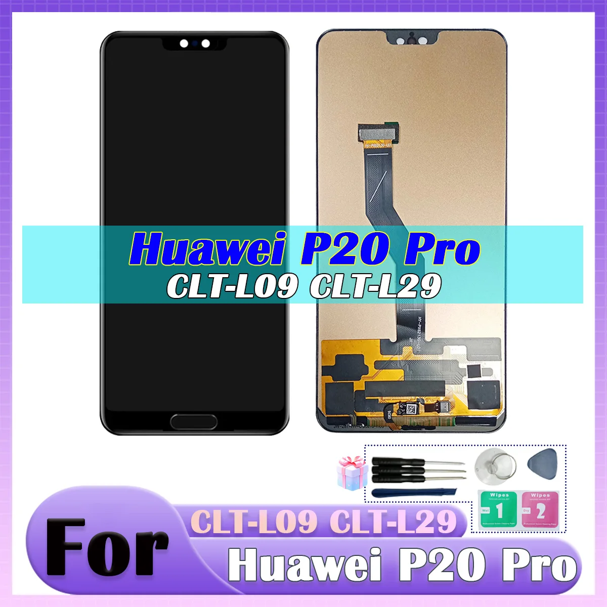 P20 Pro Lcd For Huawei P20 Pro Display Touch Screen With Fingerprint Digitizer For P20 Pro CLT-L09 CLT-L29 Screen Replacement