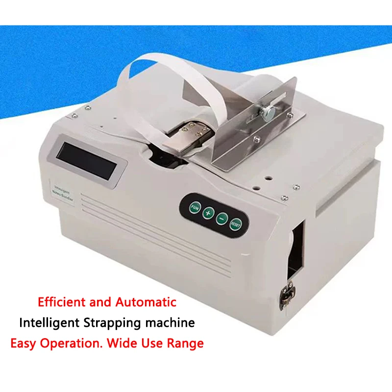 Paper tape Strapping machine Intelligent Banknotes Bundling machine Automatic Bills Tying machine Small Electric Receipts Baler