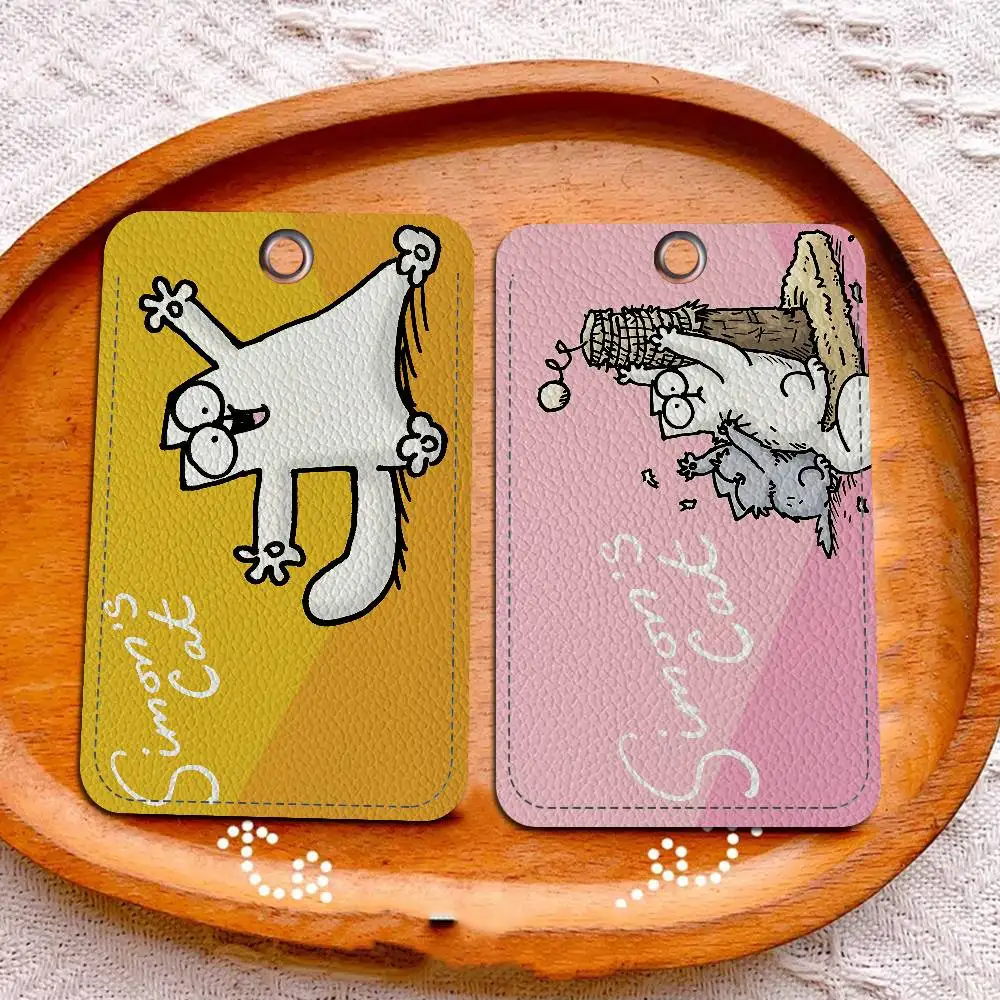 Popular S-Simons C-Cat Character Cartoon Card Keychain Anime Fashion Pendant Bag ID Door Card Case Bus Card Cute