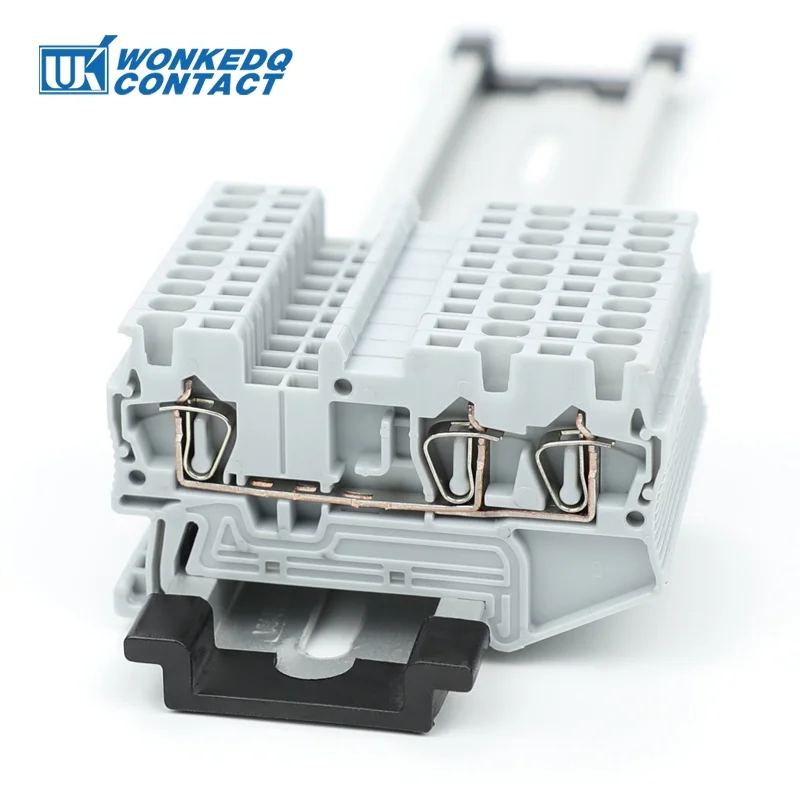 10Pcs ST 1.5-TW Three Conductor Spring Cage Terminal Block 1-input 2-output 1.5 mm² Wire Connector ST1.5-TW