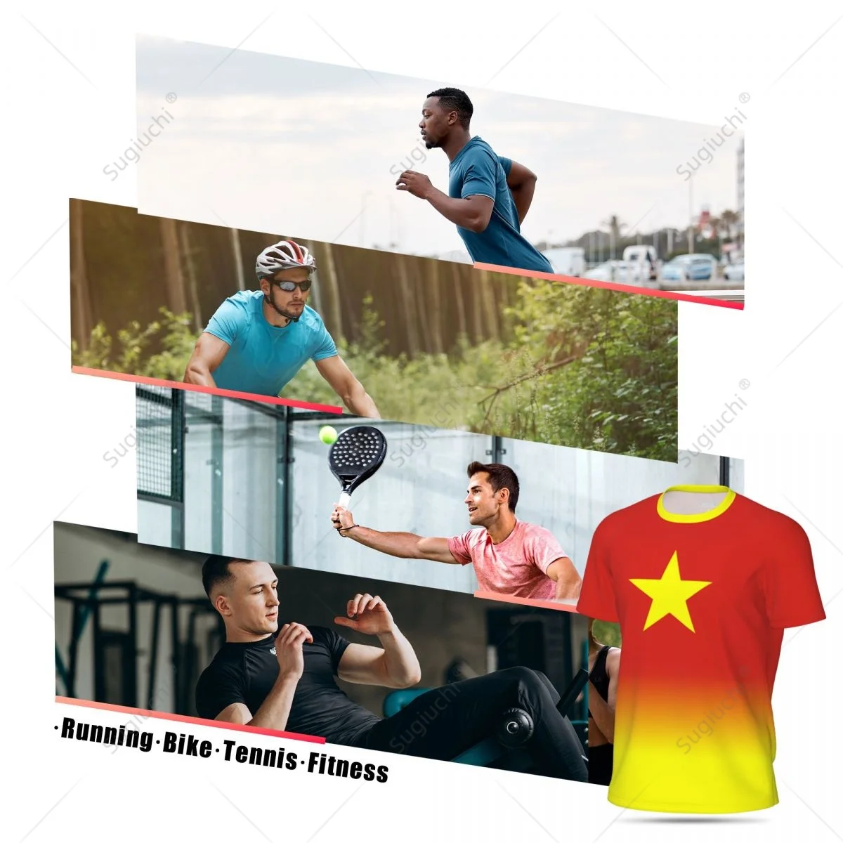 Sports Mesh T-shirt Vietnam Flag For Running Bike Soccer Tennis Football Fitness Tees 3D Printed Custom