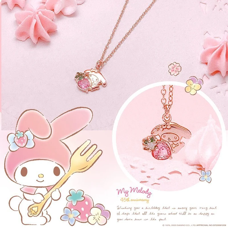 Sanrios Hellokittys Purindog Necklace Cute Cartoon Animal Pendant Necklaces Women Jewelry Trendy Perfect Gift for Girls Choice