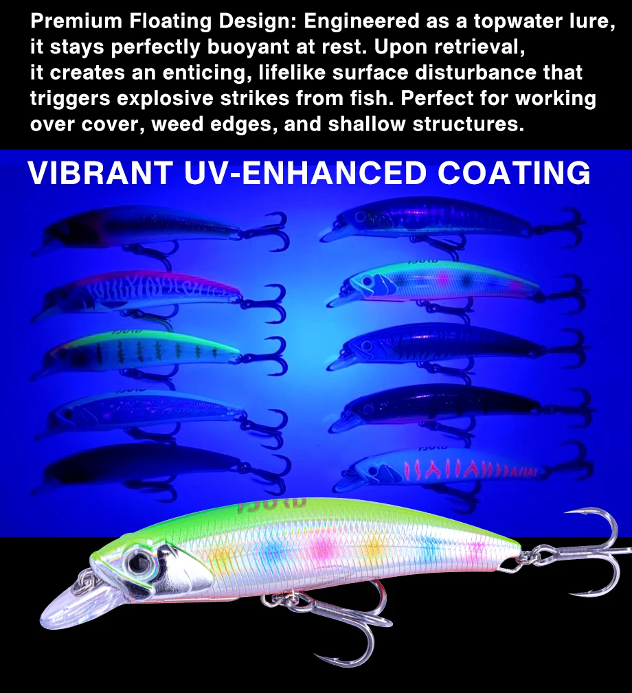 FJORD 120mm 36g 140mm 37g Topwater-Angelköder Schwimmend UV-Effekt Integrierter Stahlrahmen Künstliche Köder Angelzubehör – Detail 6