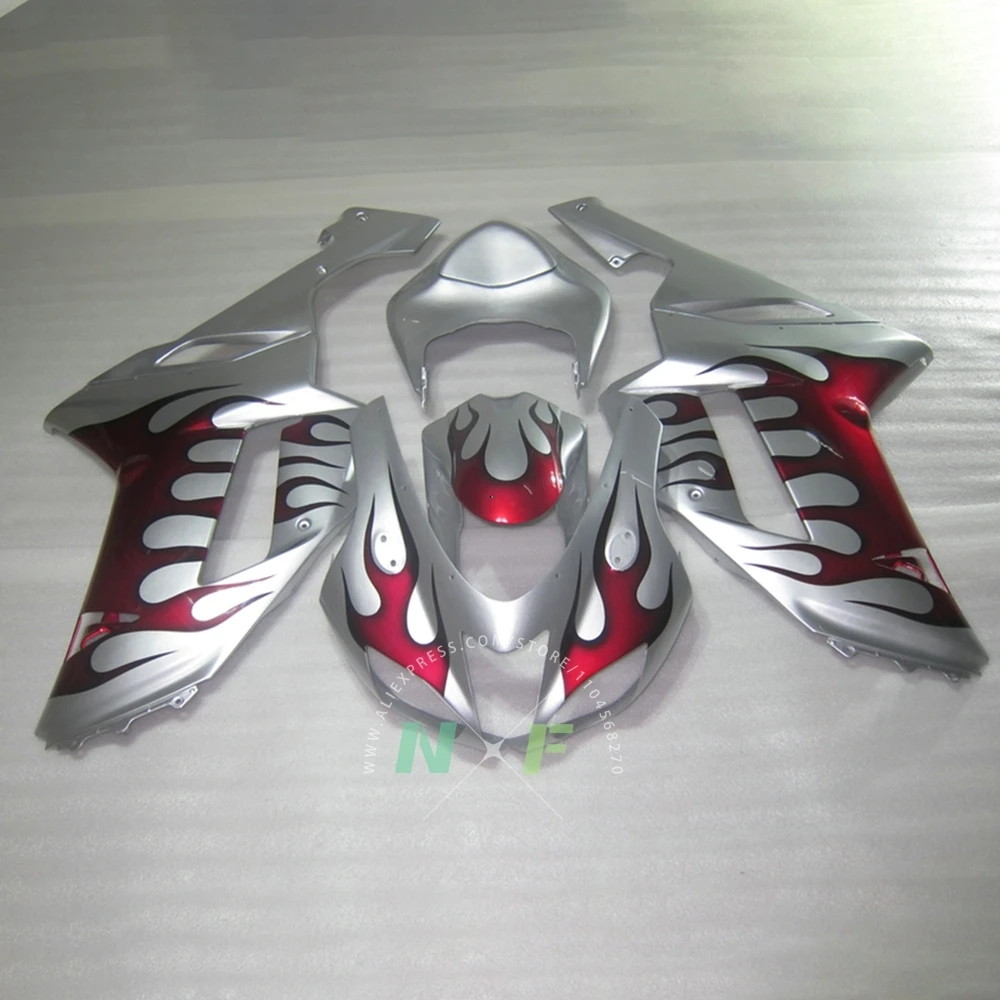 

Moto Cross Fairing Kit ZX6R 2007 2008 Red Flame Motorcycle Fairings Free Custom Bodywork Set for Kawasaki 636 ZX-6R 07 08