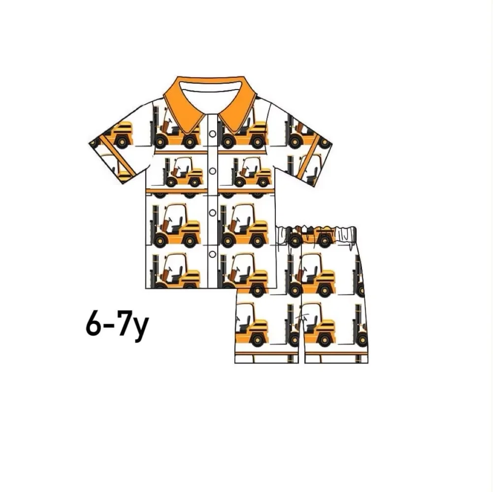 Kid Pyjamas Wholesale Boys Fire-Fighting Outfits Boys Pajamas Clothing Summer Fire-Alarm Shorts Boys Sets view 5
