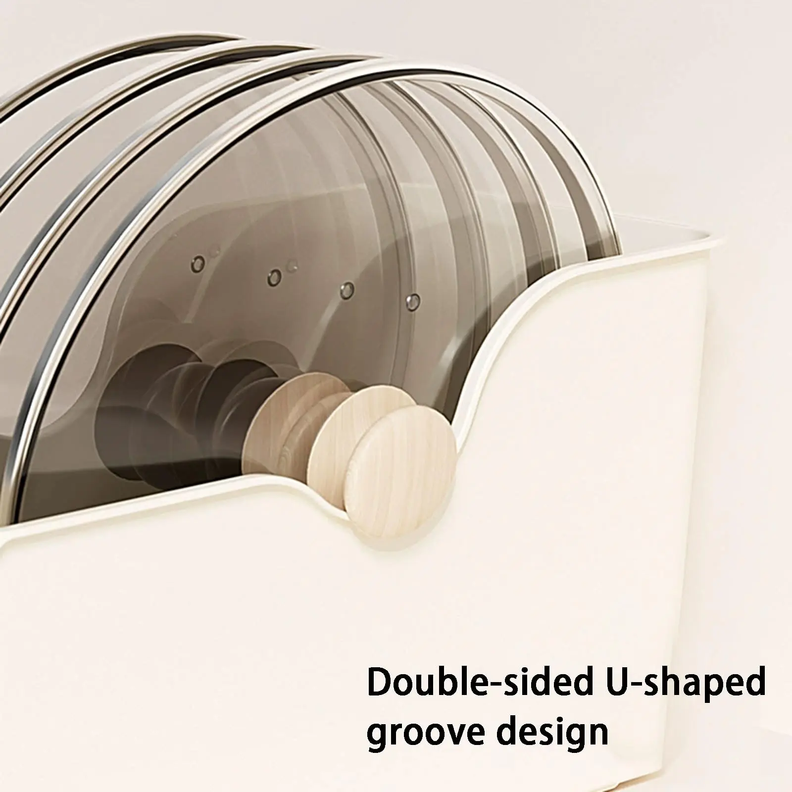Rolling Kitchen Cart Island Trolley PP Plastic Pull-Out Storage Bin with Wheels 3 Pack Beige image 5