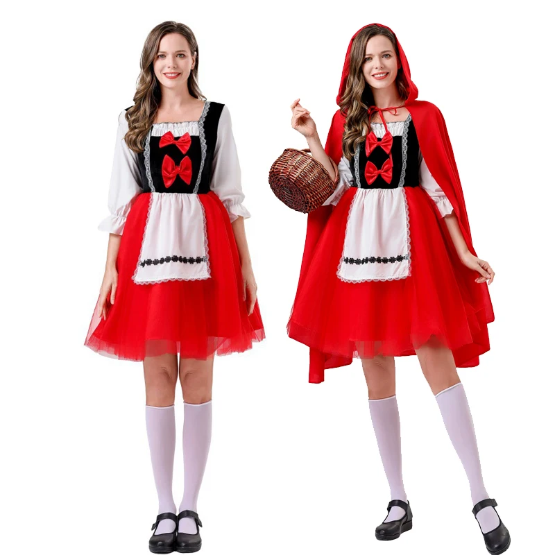 NEW Carnival Halloween Little Red Riding Hood For Lady Costume Classic Spooktacular Character Cosplay Fancy Party Dress