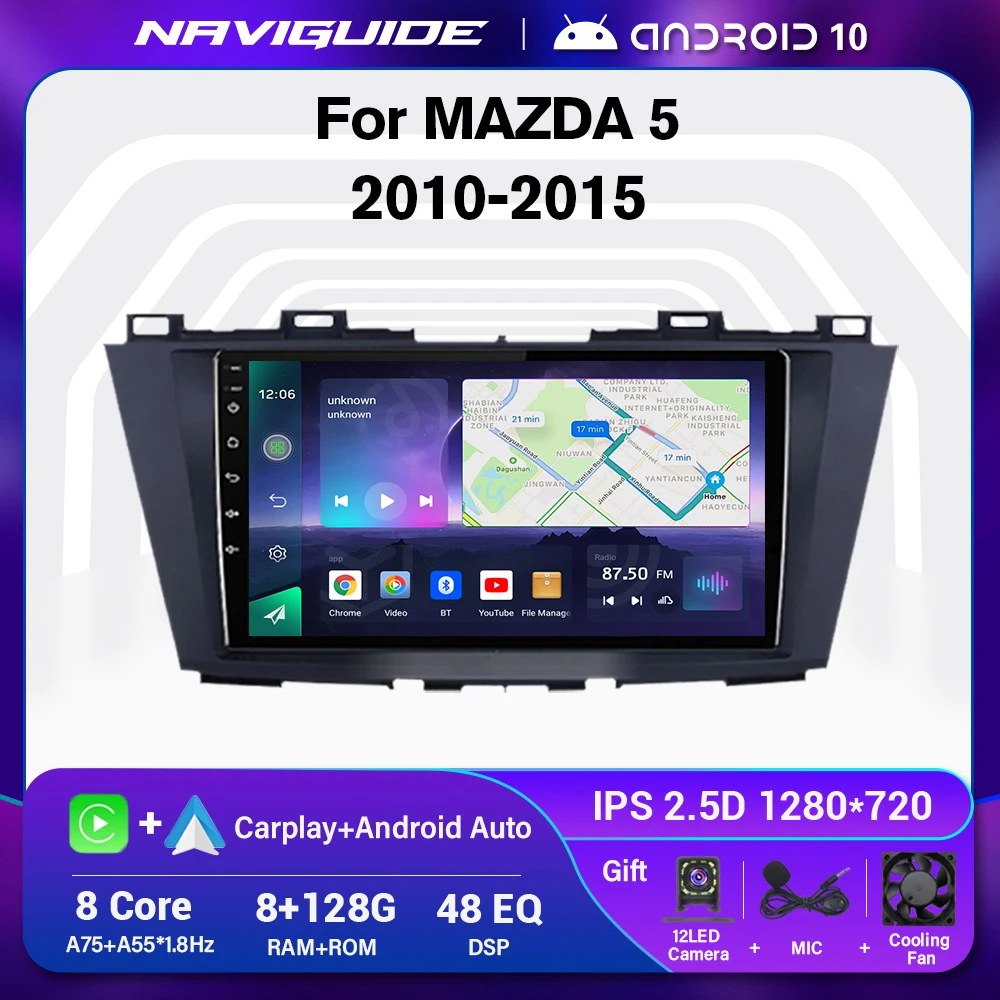 

Автомагнитола для Mazda 5 3 CW 2010-2015, Android, мультимедийный видеоплеер, навигация GPS, Авторадио Carplay, Wi-Fi, 2din, 2 Din, DVD