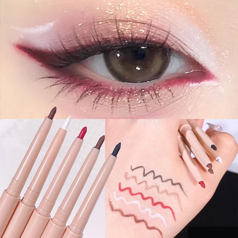 Mattes Rotbraun Eyeliner-Gel-Stift Ultra-dünn Langanhaltend Schnelltrocknend Glatt Farbenfroher Lidschatten Liegender Seidenraupen-Stift Make-up Kosmetik