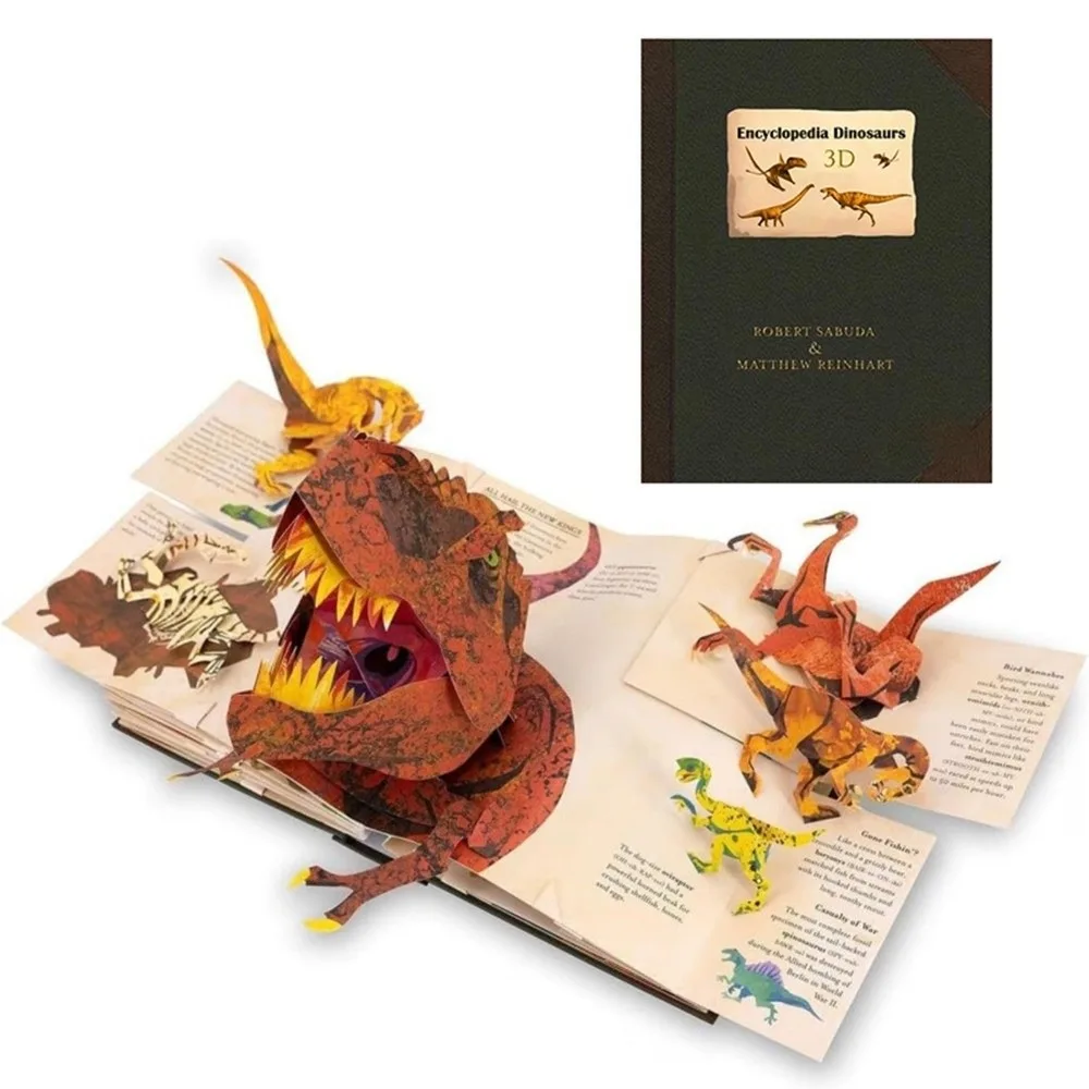 High Quality Prehistorica Dinosaurs 3D Stereoscopic Book Science Popularization Colorful Illustrations Dinosaur Picture Book