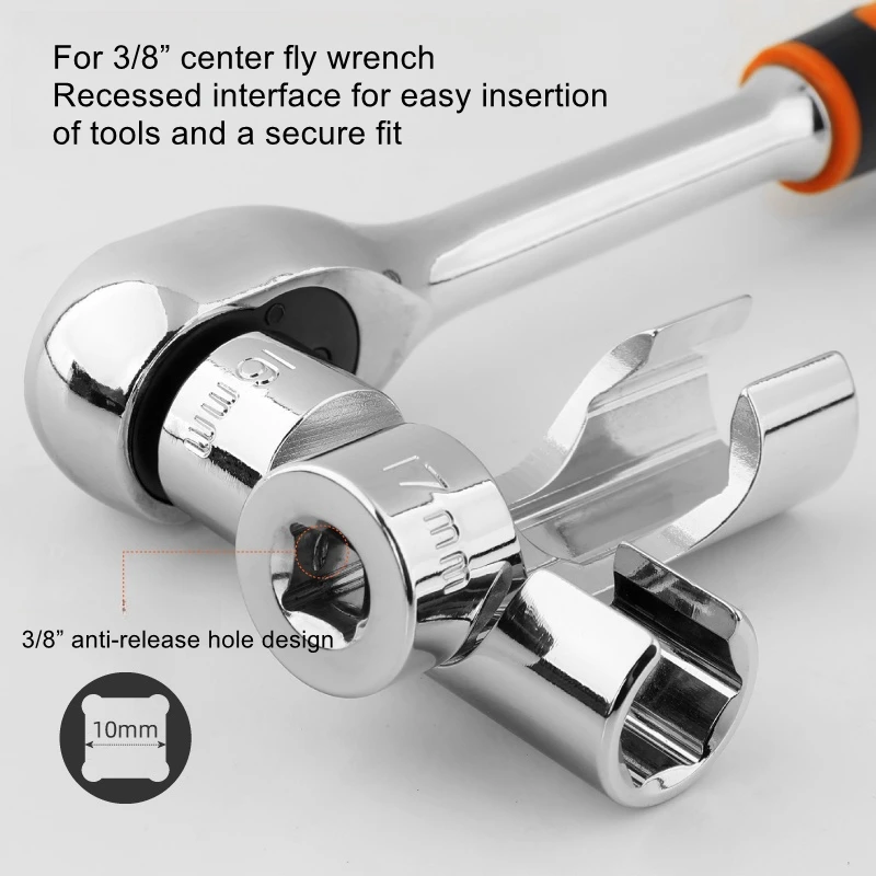 Open-end fuel line removal socket wrench diesel spray slotted with oxygen sensor auto repair auto insurance tool set