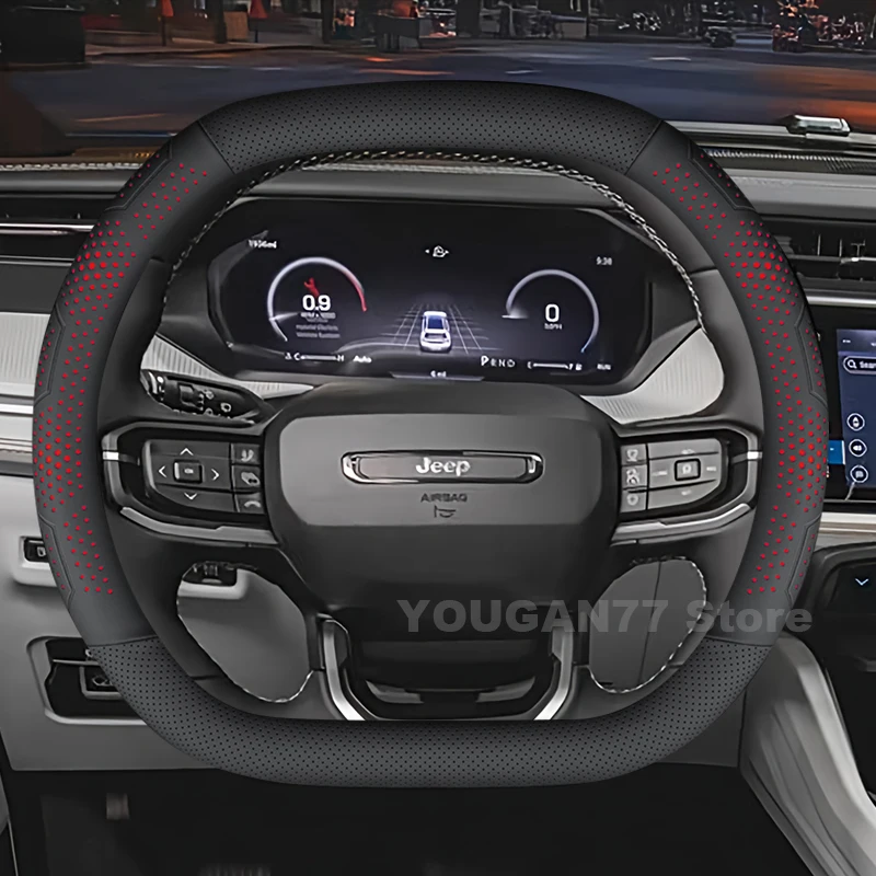 

Leather Car Steering Wheel Cover For New Jeep Cherokee 2026 ultra-thin Covers For Covers Auto interior Jeep Cherokee Accessories