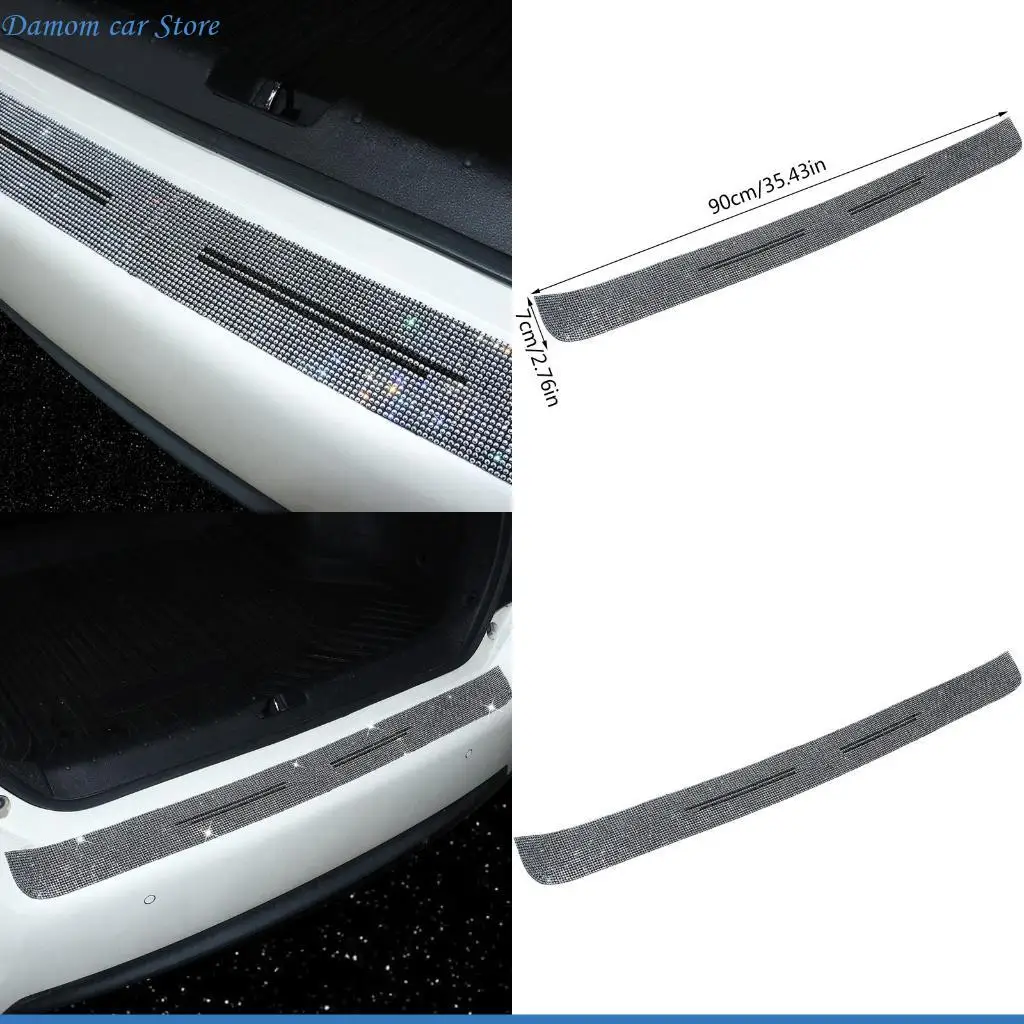 

A2UC Car Diamond Sill Door Bumper 45X7cm Anti Scratch for Protection Bling Rhinestones Trim Protector Strip Sticker for Women