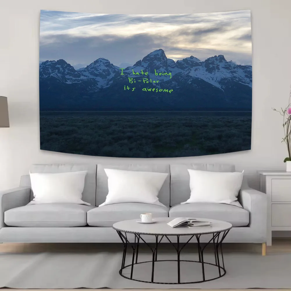 K-Kanye West Music Album Flag Tapestry Cool Room Stuff Aesthetic Room Decor Room Decoration Items Great Gift For Fans
