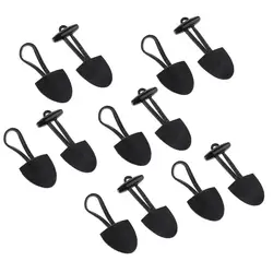 6 Pairs/Set Horn Toggle Closure Clasp Clothing Garment Ornaments Fasteners Black PU Leather Duffle Coat Sewing Crafts