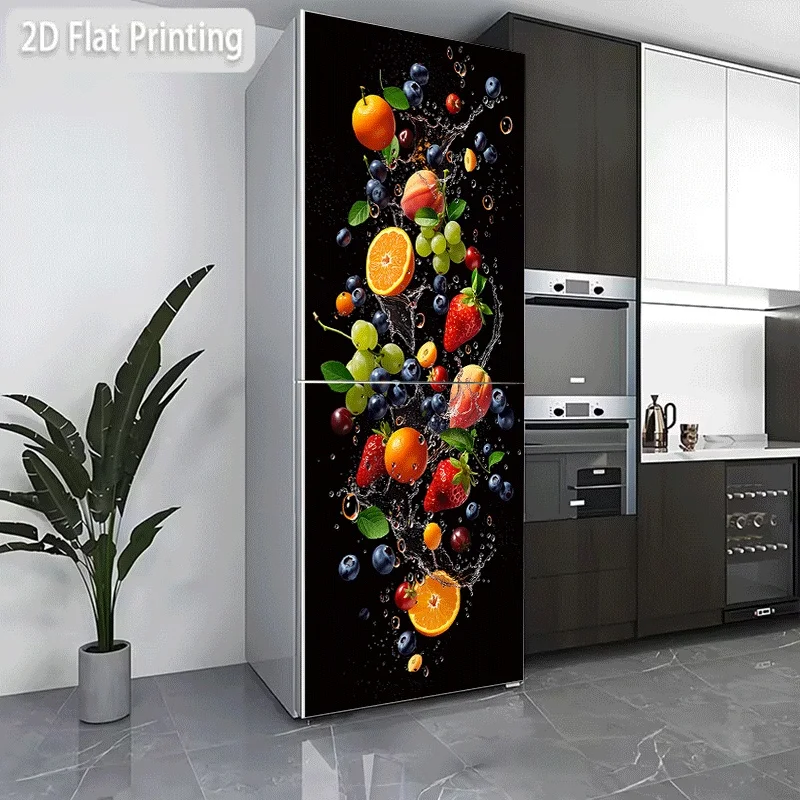 Refrigerator Sticker  Refrigerator Dishwasher Sticker Fresh Fruit Splash Fruit Splash Watery Fresh Fruit Fresh Fruit Bathing T