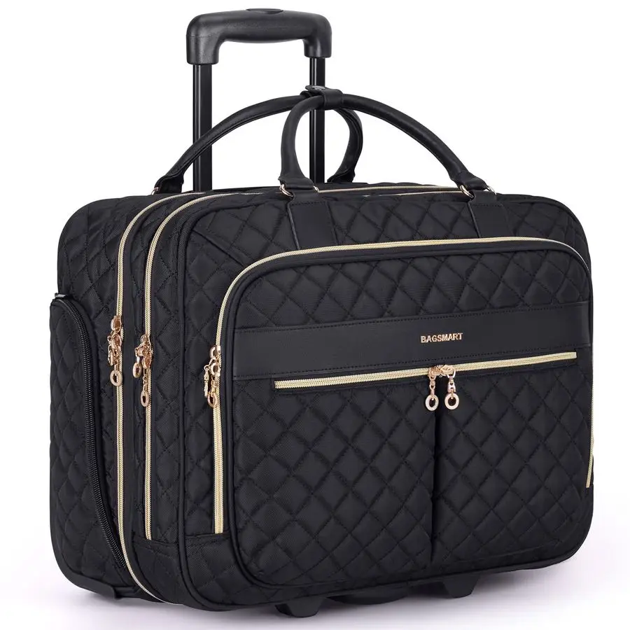 

Laptop Bag Women, Rolling Briefcase for Women, 17.3 Inch Laptop Bag with Wheels Computer Bag Laptop Case for Work Travel Busines