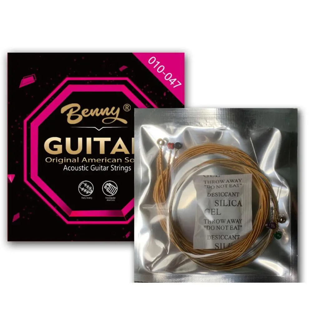 Cuerdas de guitarra 010 011 012, accesorios de guitarra, cuerdas de guitarra recubiertas de cobre fosforoso, 6 cuerdas de larga vida para músicos, 1 Juego