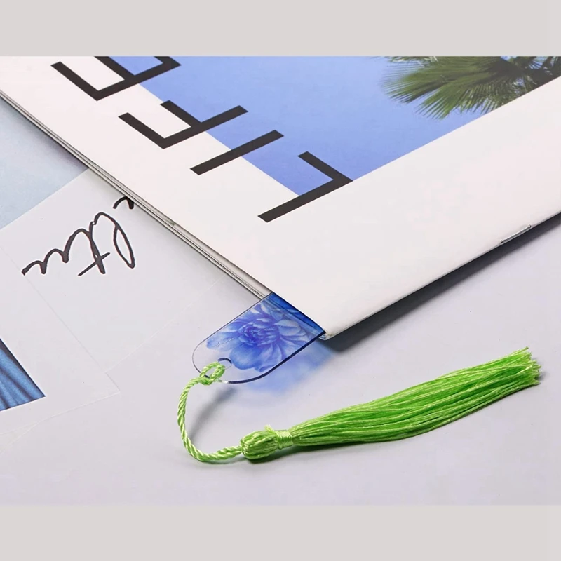 Transparent Acrylic Bookmark Bookmark DIY Unfinished Color Tassel Listing Pendant