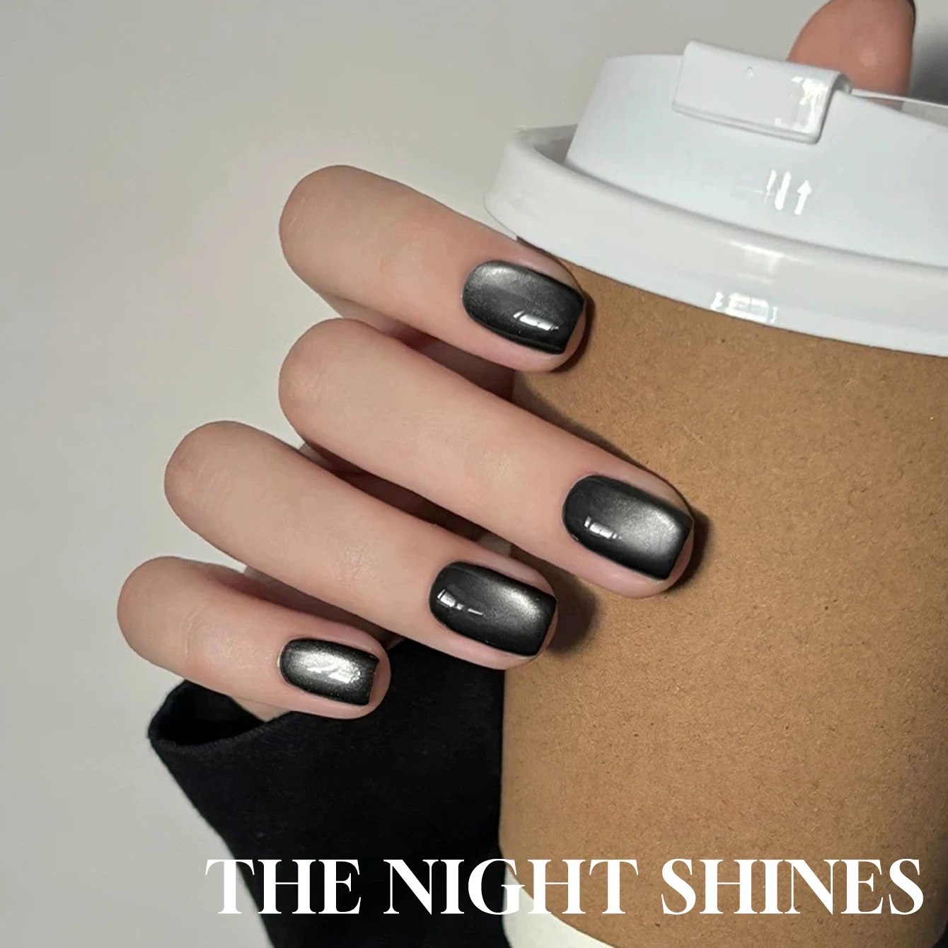 MIANEL 1-8pcs 12ML Black Pearl Cat's Eye Gel Nail Polish Simple  Black Nails White Nails Nail Art Salon Use Art Supplies Wedding