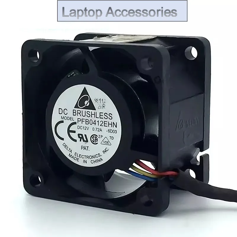 F Delta PFB0412EHN 4028 DC12V 0.72A 4CM 4-Wire Dual Ball Cooling Fan For