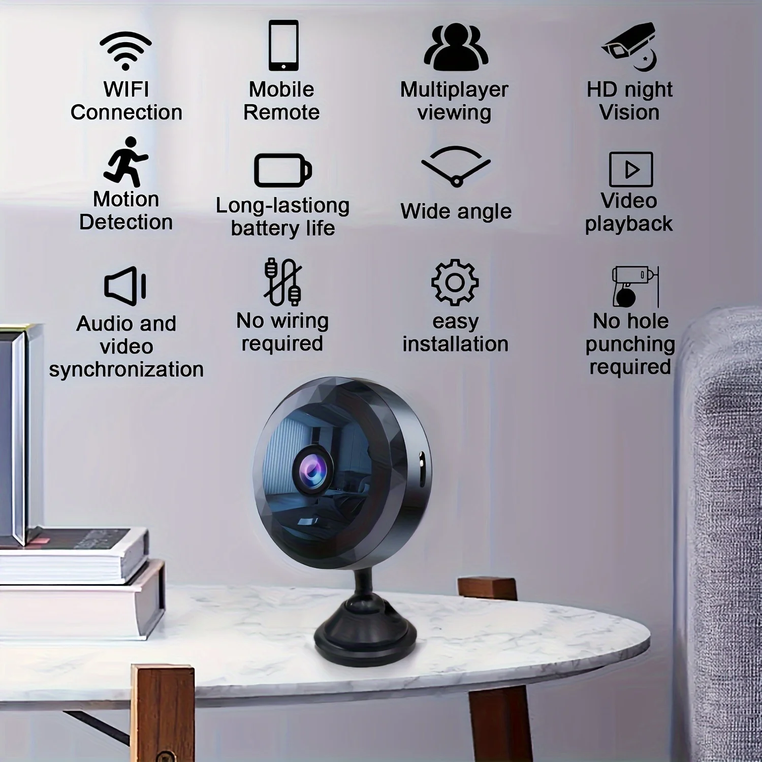 Wireless Mini WiFi Security Camera with Night Vision Motion Detection Rechargeable Battery Easy to Mount & App-Controlled 2026 view 2