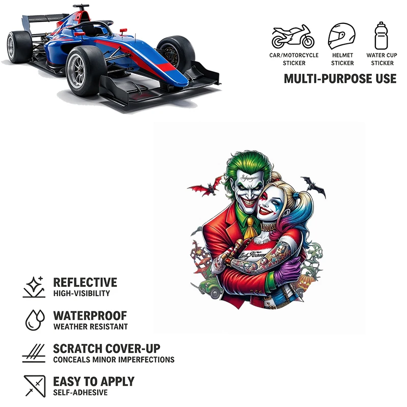 Car Stickers Cartoon Couple Portrait Vinyl Decal Waterproof Die Cut UV Resistant Removable for Car Window Auto Decor