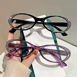Women Oval Trendy Reading Glasses Glitter Frame Fashion Hyperopia Eyeglasses Women Plus Reading Eyewear+1.0+1.5+2.0+3.0+3.5+4.0