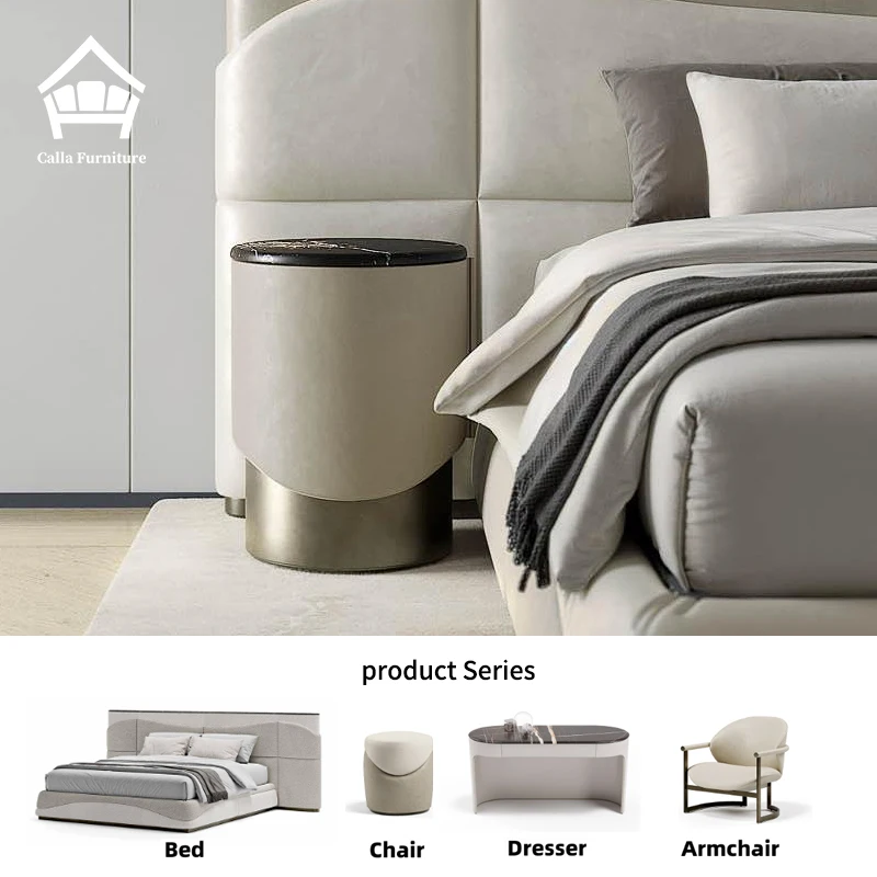 

Designer-style Nightstand Italian Light Round Nightstand Home Villa Nightstand Set