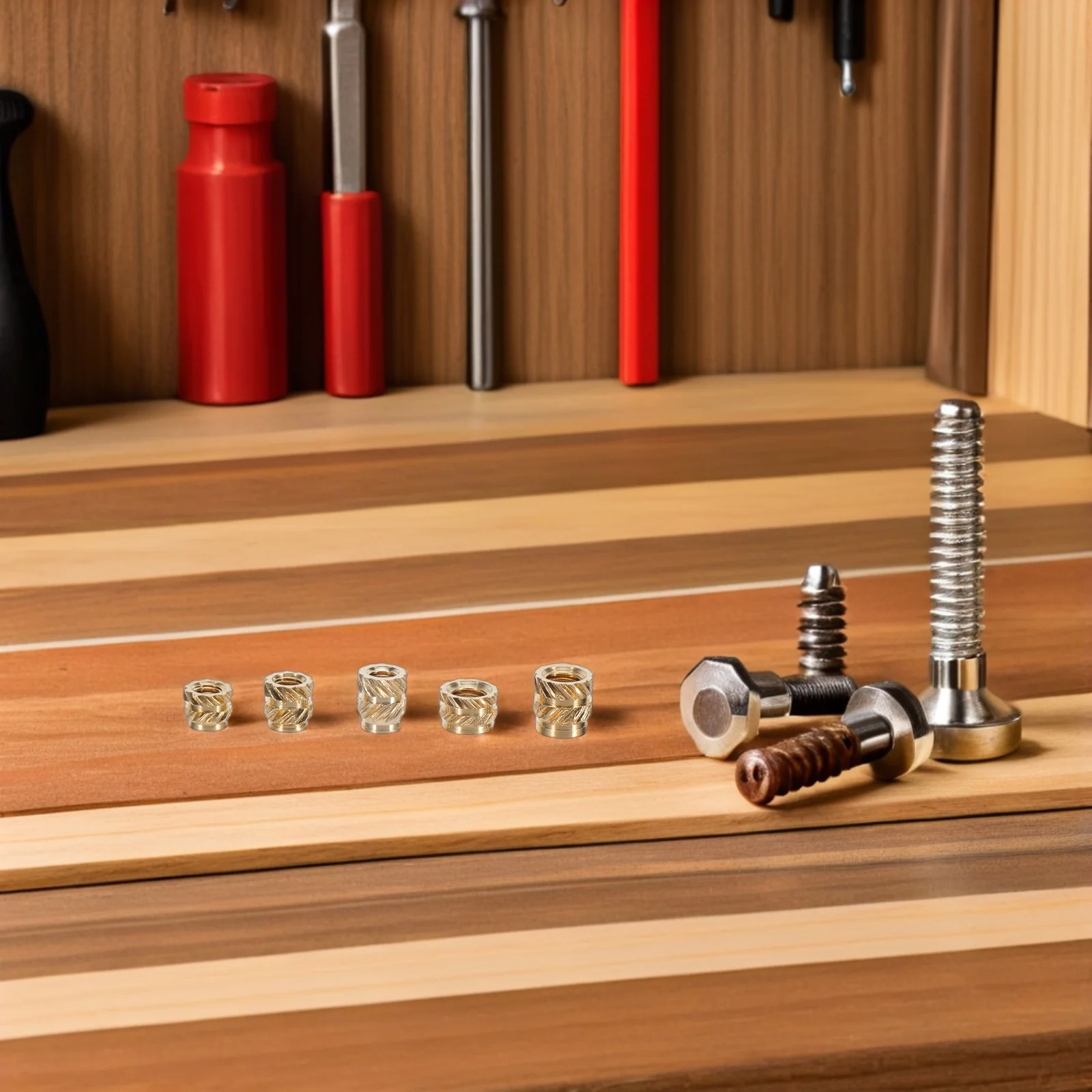 

300pcs Brass Knurled Threaded Insert Assortment Kit M2 M2.5 M3 M4 M5 M6 1/4-20 Heat Set Nuts For Plastic 3D Printing Components