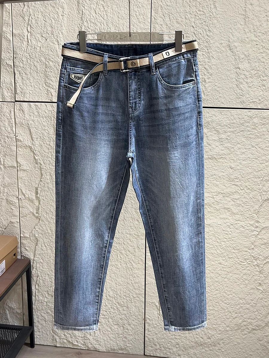 

Men's Fashionable Straight Leg Jeans Linen Blend Casual Comfortable Breathable Spring Seasonal Trendy mid Waist Washed Cotton...