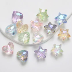 20mm UV Shiny Faceted Star Love Heart Acrylic Beads Loose Spacer Beads For Jewelry Making Diy Bracelets Necklaces Accessories