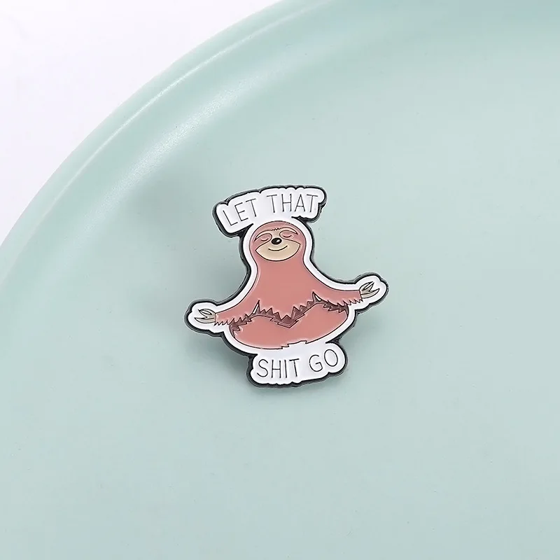 Fun Animal Series do yoga sloth Enamel Pins Fashion cartoon clothing accessories Badge Jewelry gifts for friends