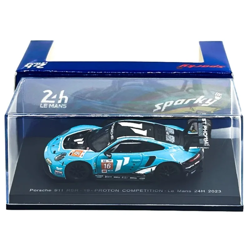 1/64 Spark 911 RSR 2023 24 Horas de Le Mans modelo de liga fundida, decoração para adultos, presente para meninos, brinquedo de férias infantil.