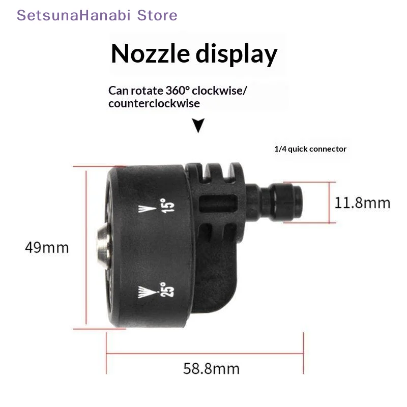 [W]6in1 High Pressure Washer Nozzle 1/4Inch Multifunctional Change-Over Nozzle Quick Connect Efficient Washer Nozzle