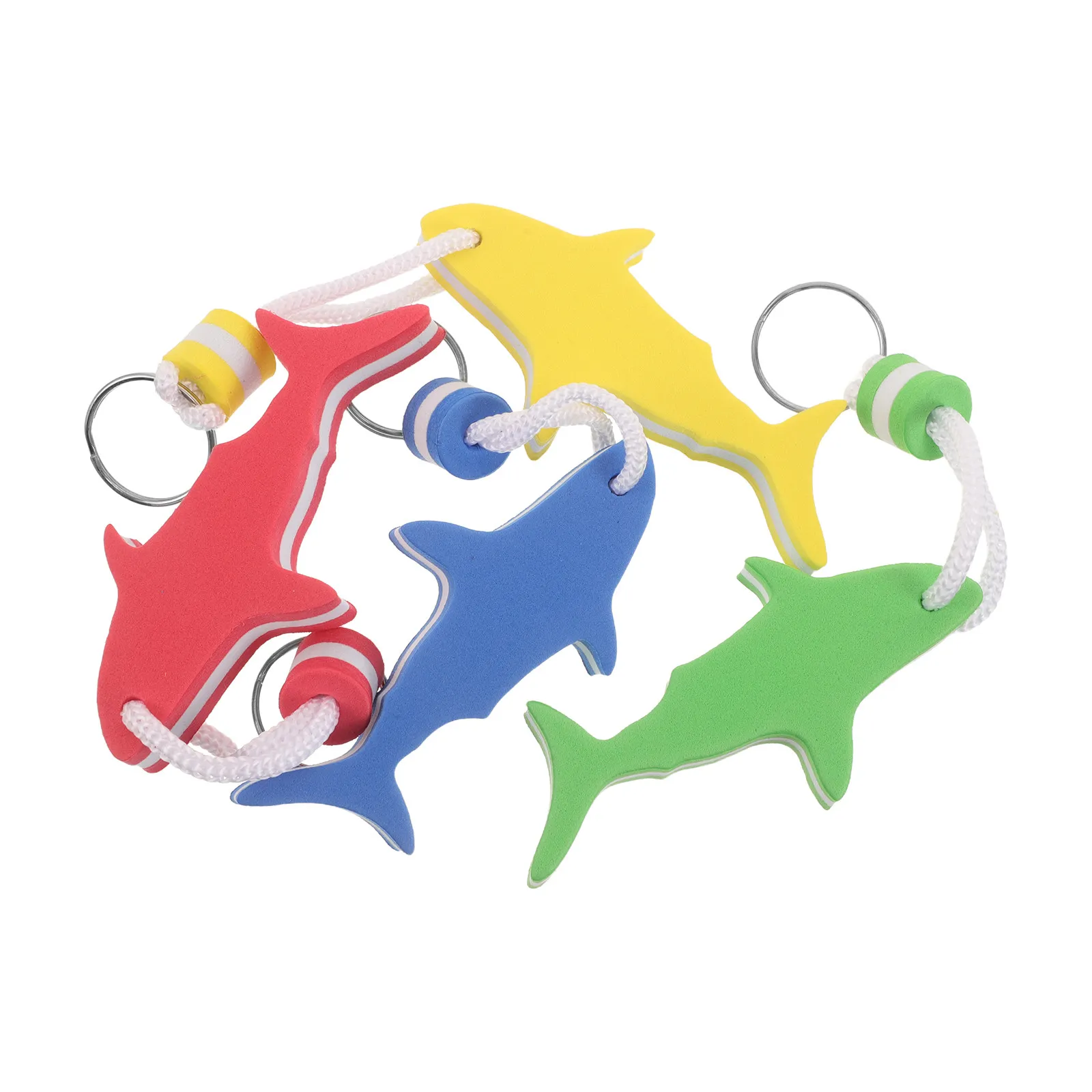 4Pcs Shark Floating Keychain Eva Buoyancy Boat Keys Holders Floating Keyrings for Boating Surfing Kayaking Water Sports Pool