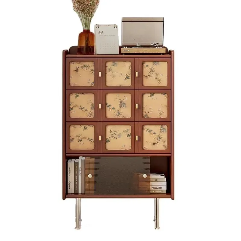 

Chinese fragrant cloud yarn bucket cabinet, solid wood retro module living room combination cabinet