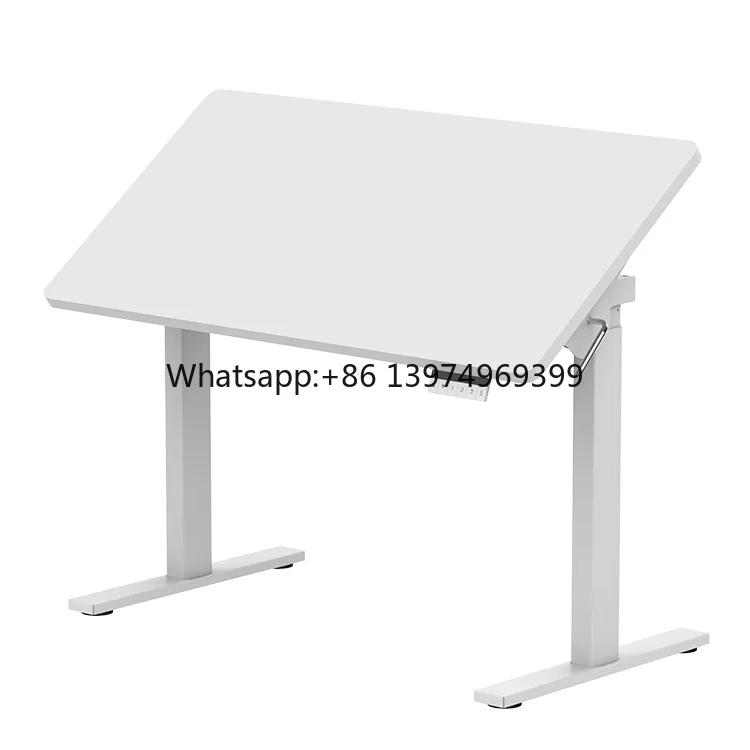 Single Motor Electrical Height Adjustable Desk Frame Half Tilting Desk Frame Sit to Stand Desk Frame Flip Drawing Table