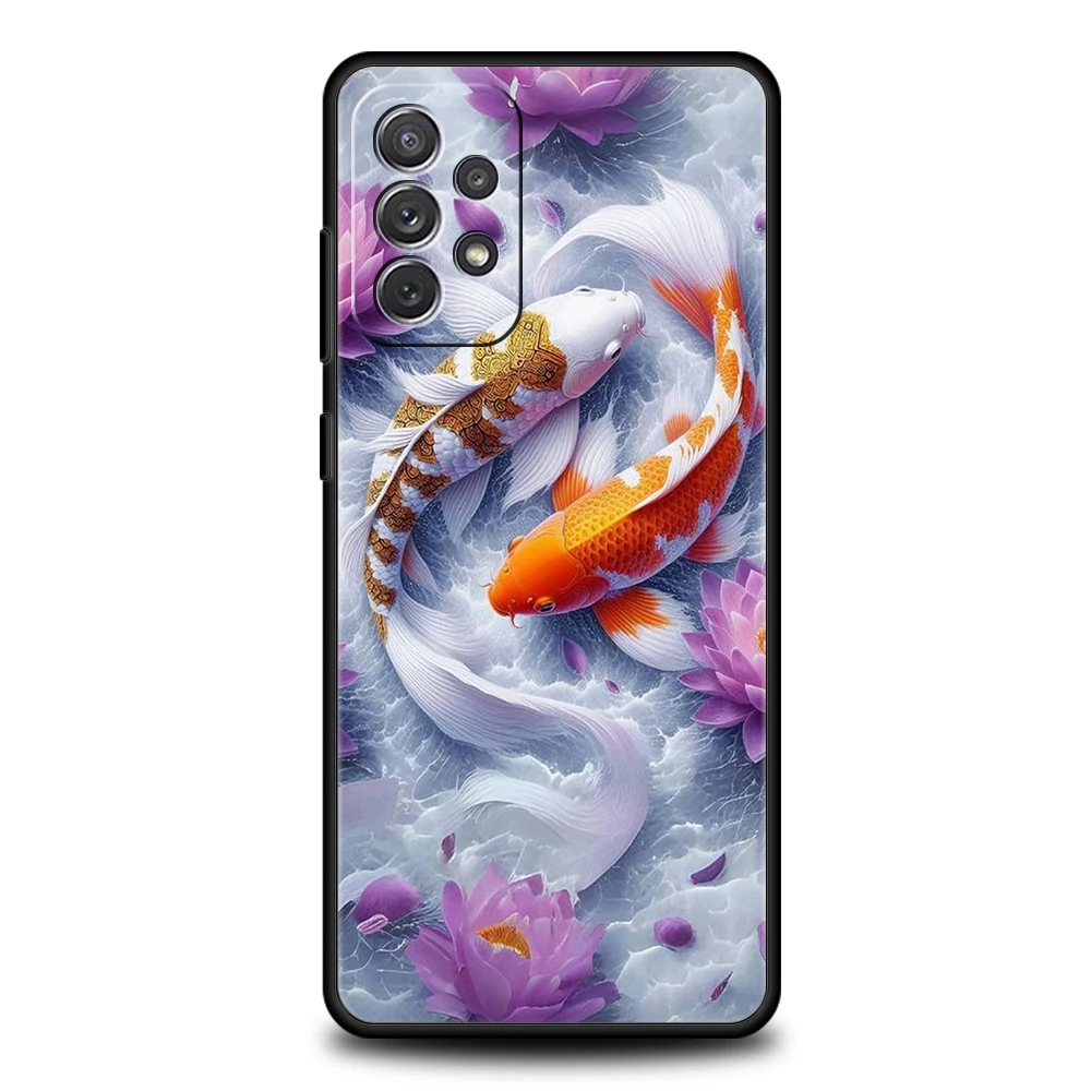 Cartoon Fish Phone Case for Samsung Galaxy A15 A14 A25 A54 A34 A51 A71 A72 A73 A32 A52 A52S A11 A21S A31 A41 5G Soft Shell Capas