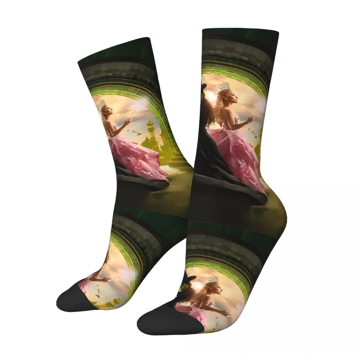 Wicked Elphaba & Glinda Socks Men's Women's Funny Happy Musical Movie Socks Harajuku Spring Summer Autumn Winter Stockings Gift