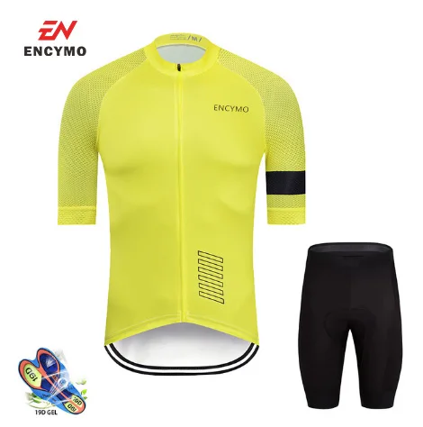 ENCYMO 2022 Cycling Jersey Clothes Bib Shorts Set  Gel Pad Mountain  Clothing Suits Outdoor Mtb Bike Wear