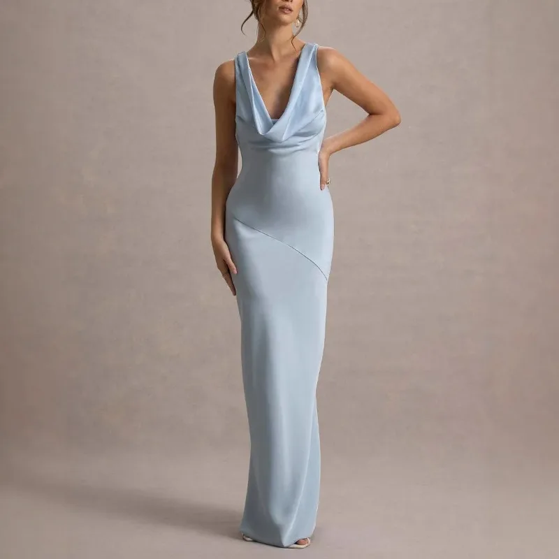 

Summer Sling Maxi Dress Women 2025 Fashion Slim Sleeveless Backless Party Long Dresses Elegant Vestidos