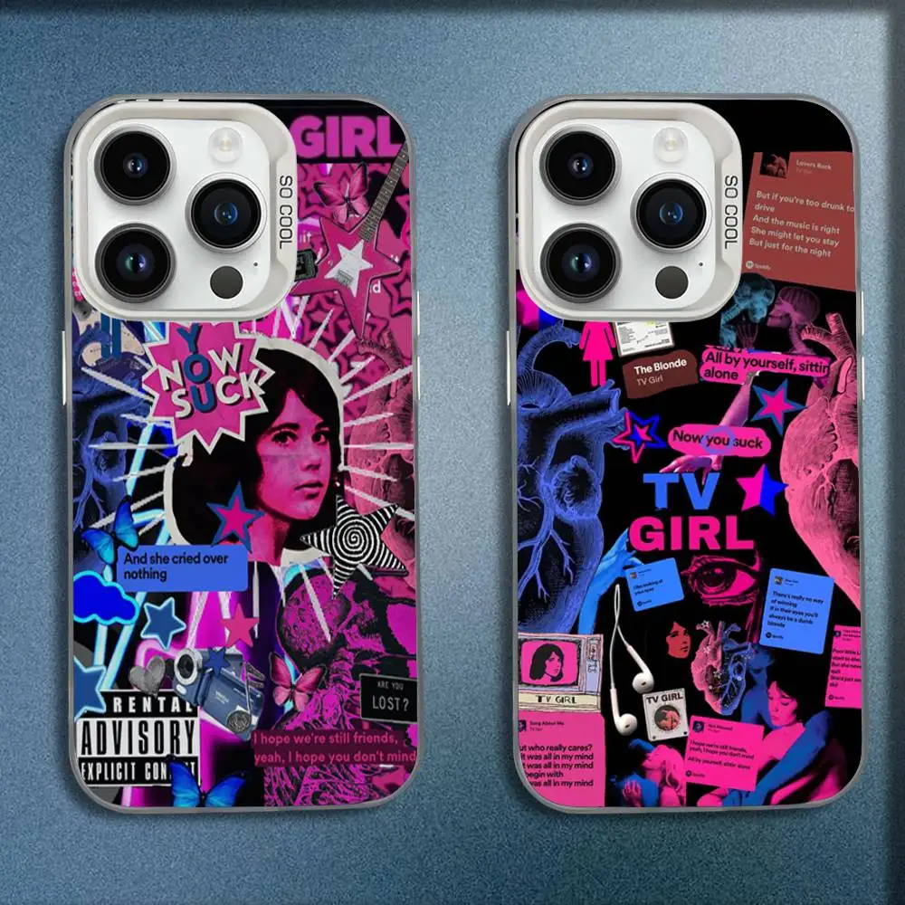 

T-TV Girl Album Phone Case For iPhone 16,15,14,13,12,11,Mini,Pro,E,MAX White Candy Matte Shockproof Cover