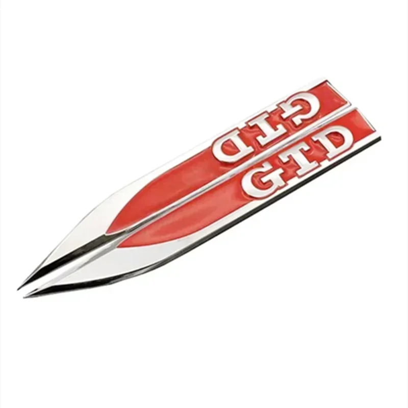 2Pcs 3D Metal Car Fender Badge Decal GTD Logo Stickers For Volkswagen VW Golf 4 5 6 7 MK4 MK5 MK6 MK7 GTD Emblem Accessories view 4