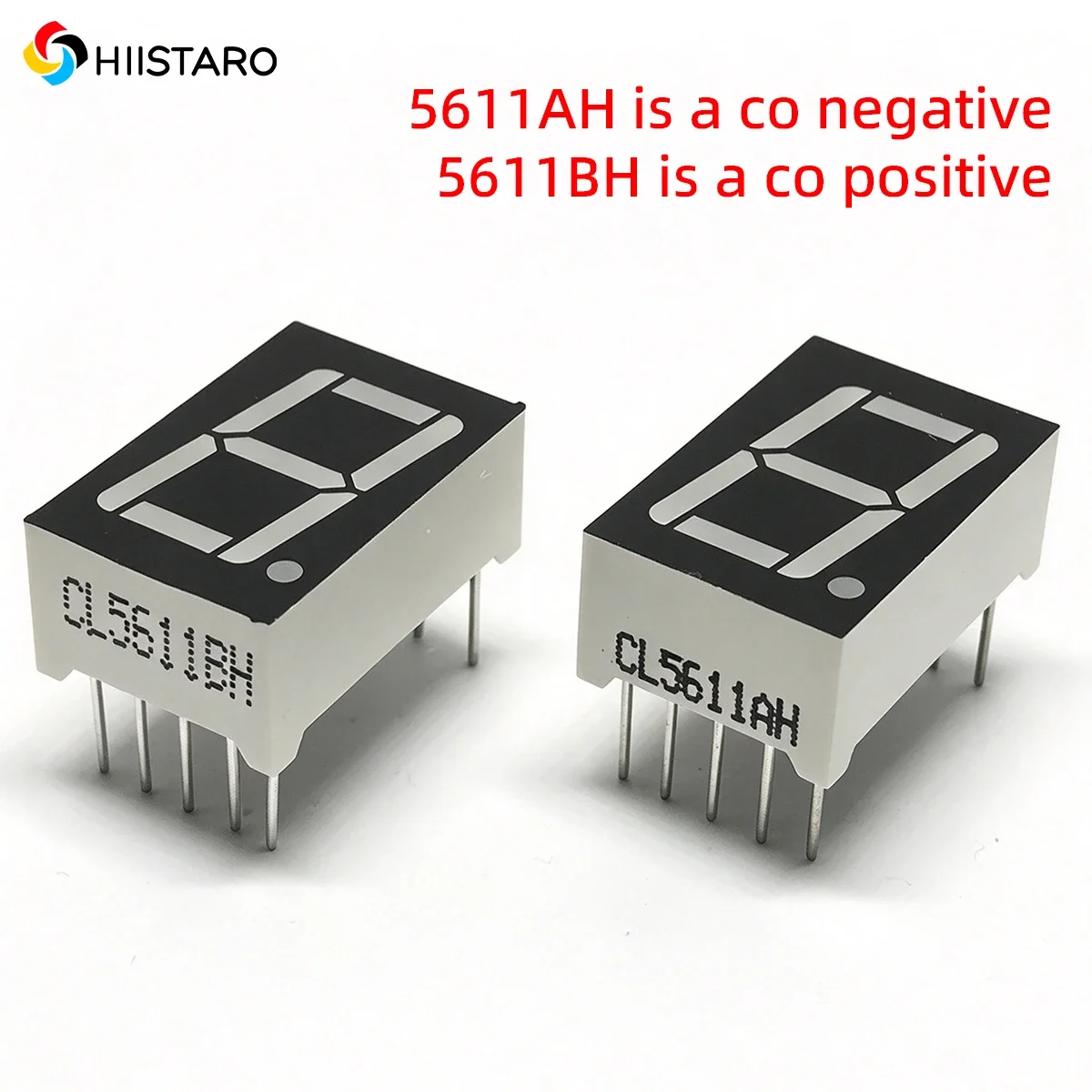 10Pcs 0.56 Inch 1 Digit Red LED 7 Segment Display, Common Anode / Common Cathode Digital Numeric Tube for Arduino DIY Circuit