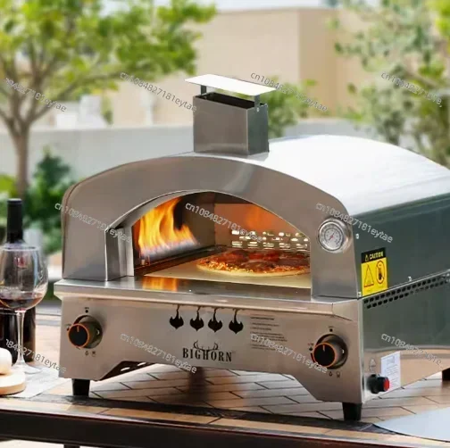 Mimiuo Outdoor Gas Oven With Automatic Rotating Stone - 14 Inch Portable Propane Pizza Ovens For Outside - Professio