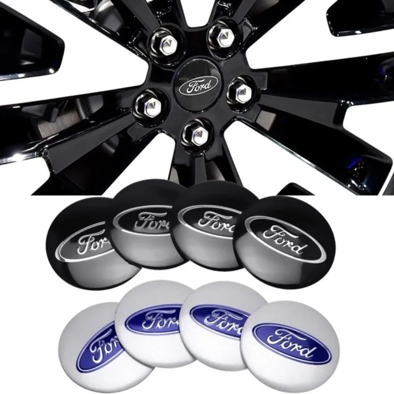 4Pcs 56MM Car Tyre Wheel Center Hub Cap Badge Sticker Accessories For Ford Focus 2 3 Mondeo Kuga Fiesta MK7 Escort Edge C-Max